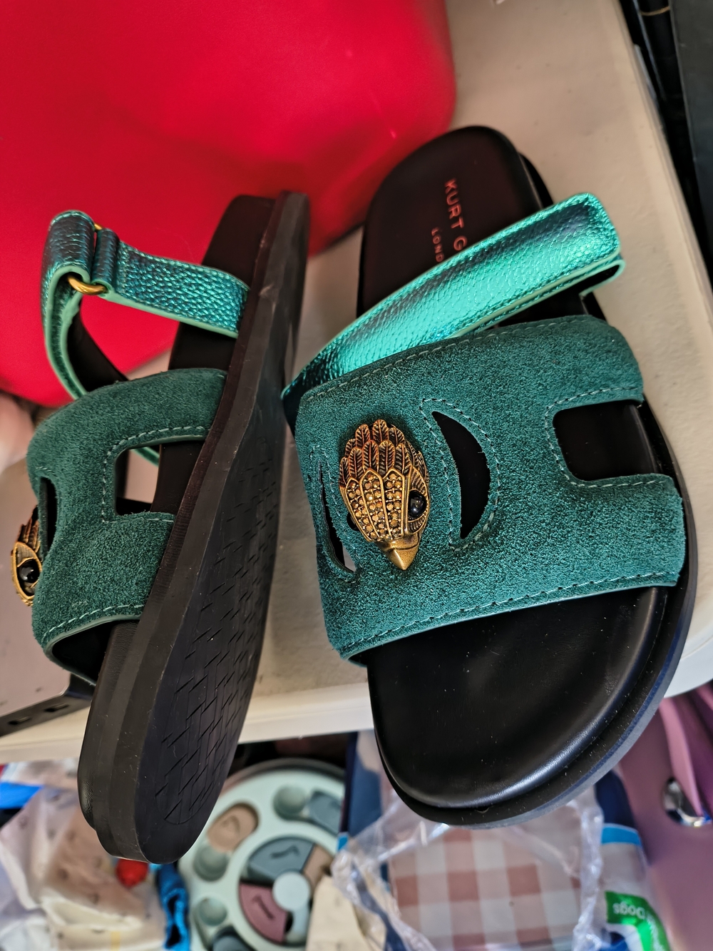 Rare green Kurt Geiger eagle head velvet unique and very hard to find - Picture 3 of 6
